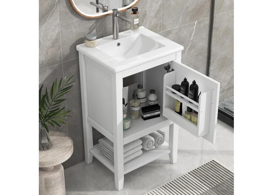 Modern Bathroom Vanity with Ceramic Sink