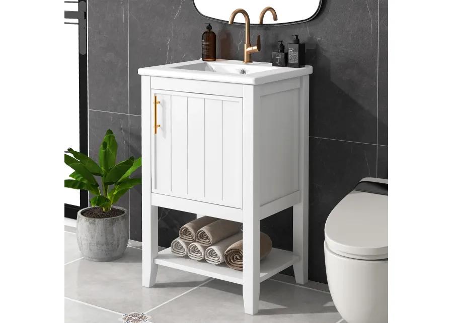 Modern Bathroom Vanity with Ceramic Sink