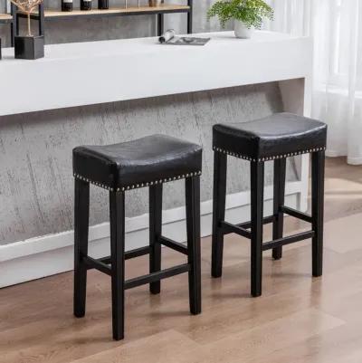 29" Backless Faux Leather Bar Stools (Set of 2)