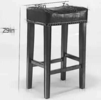 29" Backless Faux Leather Bar Stools (Set of 2)