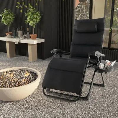 Hivvago Adjustable Metal Zero Gravity Lounge Chair with Removable Cushion and Cup Holder Tray