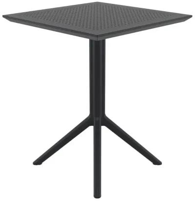 29.5" Black Folding Square Outdoor Patio Dining Table