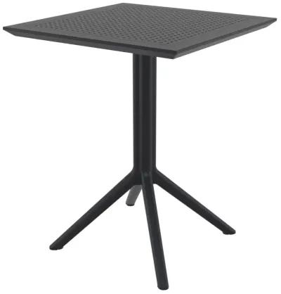 29.5" Black Folding Square Outdoor Patio Dining Table