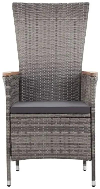 vidaXL 3 Piece Garden Lounge Set with Cushions Poly Rattan Gray