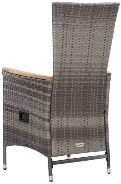 vidaXL 3 Piece Garden Lounge Set with Cushions Poly Rattan Gray