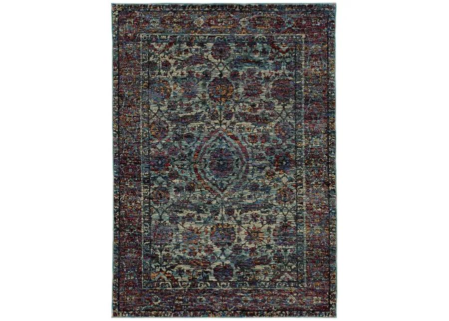 Andorra 6'7" x 9'6" Blue Rug