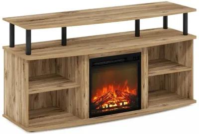 Open Shelving Storage Fireplace Entertainment Center for TV up to 55 Inch