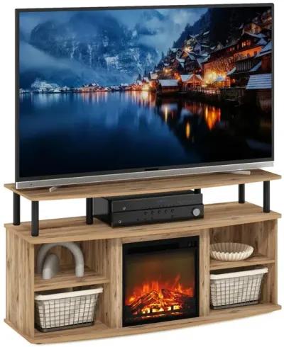 Open Shelving Storage Fireplace Entertainment Center for TV up to 55 Inch