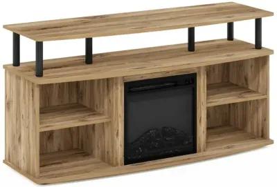 Open Shelving Storage Fireplace Entertainment Center for TV up to 55 Inch