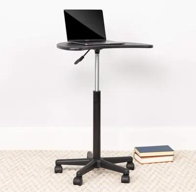 Flash Furniture Eve Black Sit to Stand Mobile Laptop Computer Desk