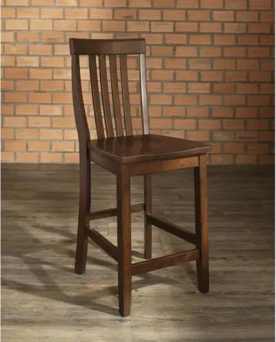 School House 2Pc Counter Stool Set Mahogany - 2 Stools