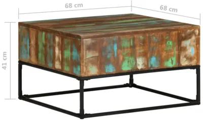 vidaXL Coffee Table 26.8"x26.8"x16.1" Solid Reclaimed Wood