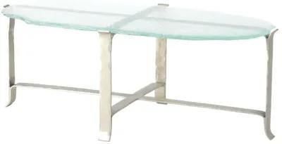 Melting Glass Cocktail Table- Silver