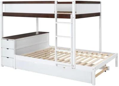 Merax  Bunk Bed with Trundle and Desk