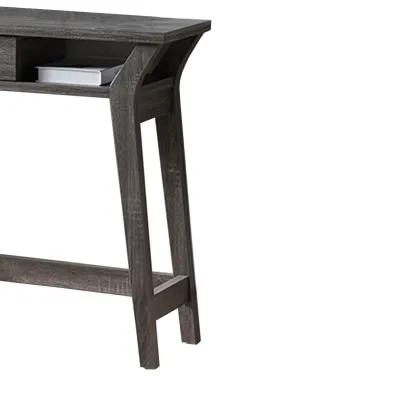 Wooden Desk With Drawer And Shelves, Distressed Gray-Benzara