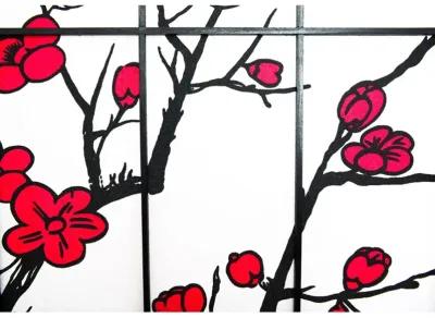 Privacy Screen Room Divider Plum Blossom Print