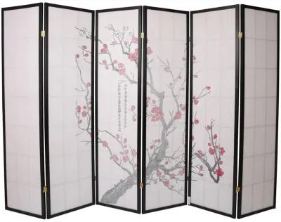 Privacy Screen Room Divider Plum Blossom Print