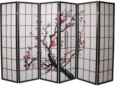 Privacy Screen Room Divider Plum Blossom Print