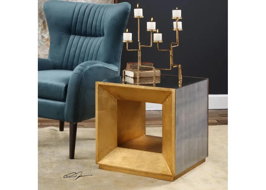 Uttermost Flair Gold Cube Table