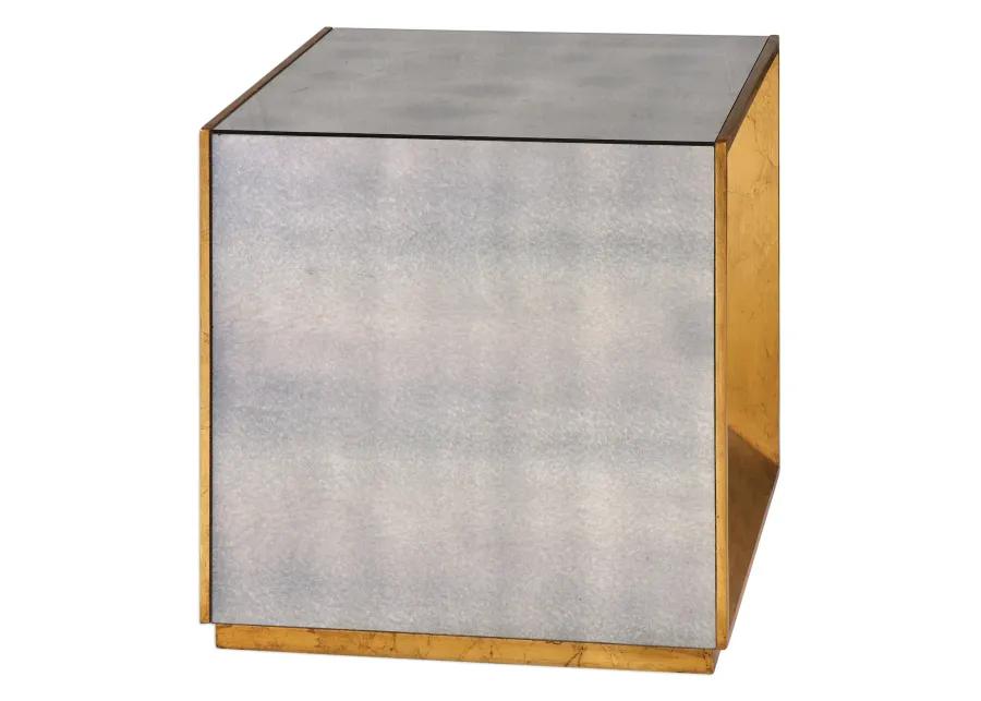 Uttermost Flair Gold Cube Table