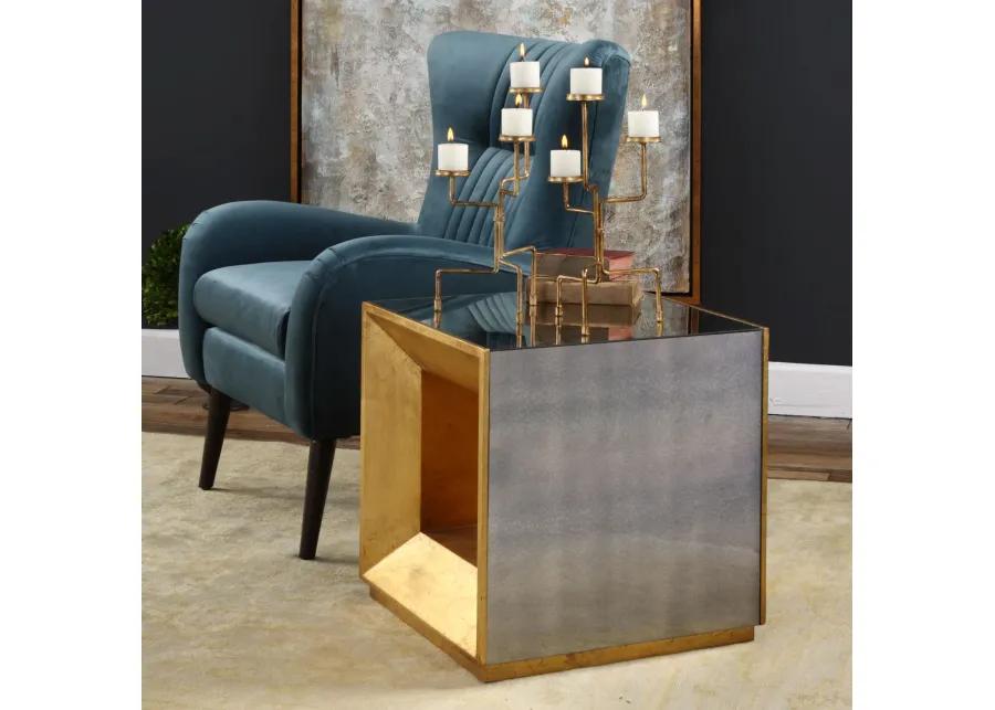 Uttermost Flair Gold Cube Table