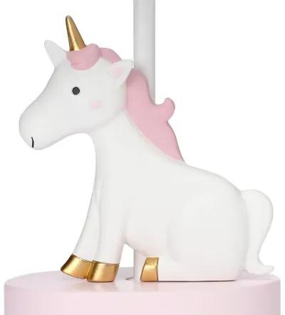 Bedtime Originals Rainbow Unicorn Pink/White Nursery Lamp with Shade & Bulb