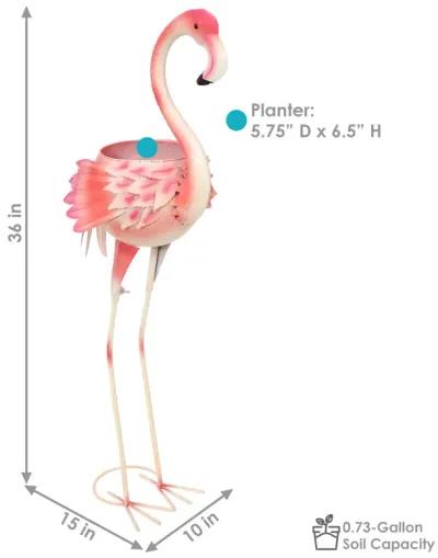 Sunnydaze Flamingo Indoor/Outdoor Metal Garden Statue