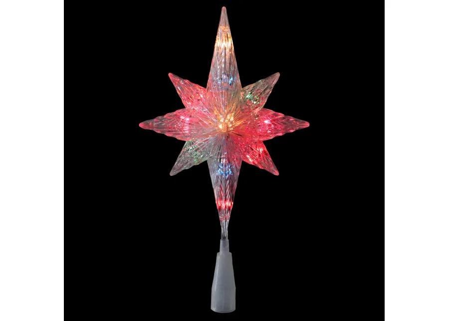 11" Lighted Clear 8 Point Star of Bethlehem Christmas Tree Topper - Multicolor Lights