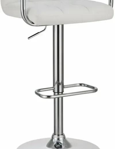 Grid Adjustable Swiveling Bar Stool, White-Benzara