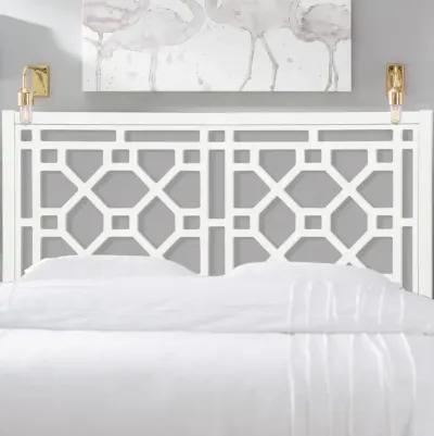 Comfort Pointe Thomas Chippendale White Headboard - Queen/Full