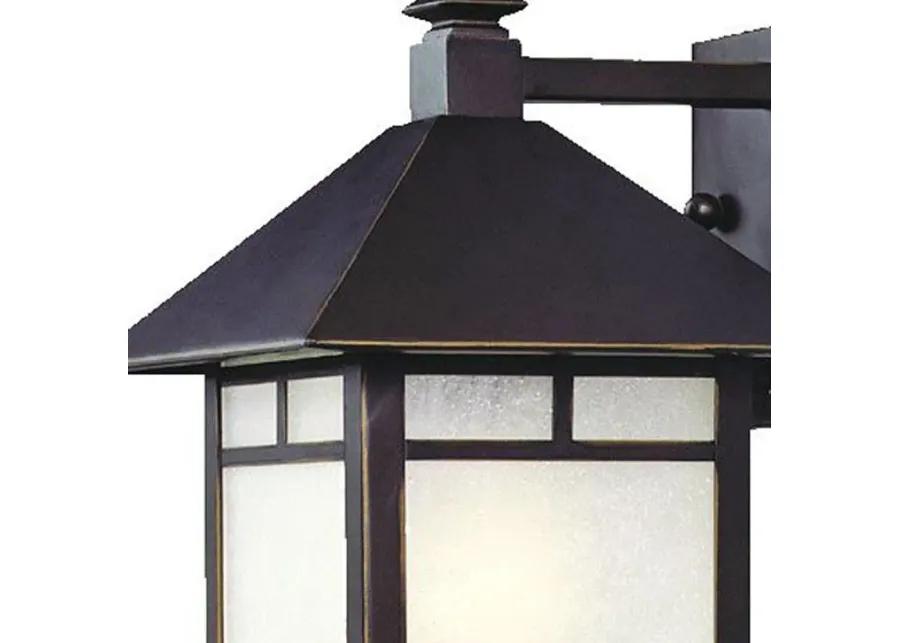 Homezia Petite Antique Bronze Frosted Glass Lantern Wall Light