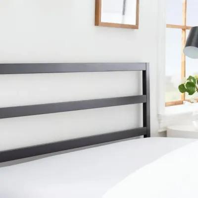 Hivvago King size Modern Slatted Headboard in Matte Black Metal Finish