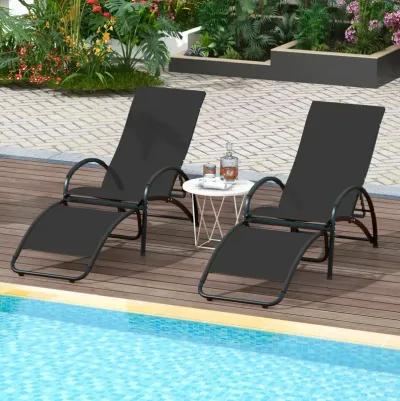 2-in-1 Outdoor Rocking Chair with 4-Position Adjustable Backrest for Patio Porch Poolside