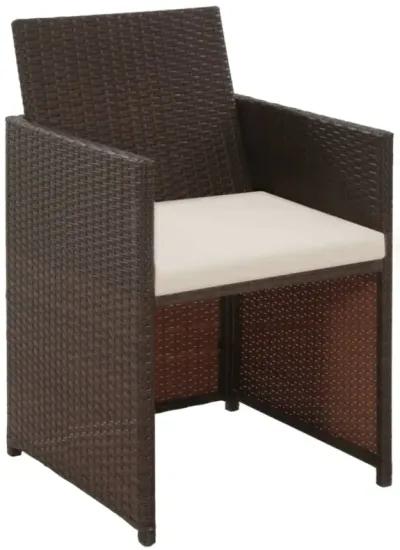 vidaXL 4 Piece Garden Lounge with Cushions Set Poly Rattan Brown