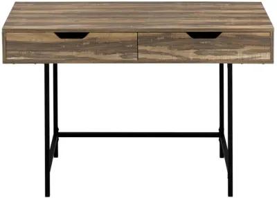 Monarch Specialties I 7557 Computer Desk, Home Office, Laptop, Storage Drawers, 48"L, Work, Metal, Laminate, Brown, Black, Contemporary, Modern