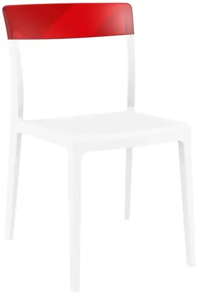 33" White Outdoor Patio Dining Chair