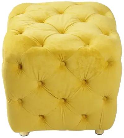 Modern Yellow Upholstered Ottoman with End Table & Footstool