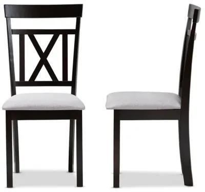 Baxton Studio Rosie Modern Grey Fabric Upholstered Dining Chairs Set of 2