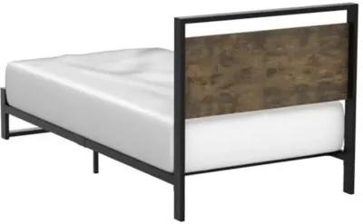 QuikFurn Twin Modern Farmhouse Platform Bed Frame with Wood Panel Headboard Footboard