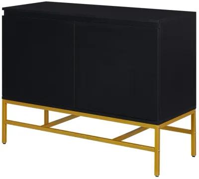 Minimalist Luxury Cabinet Two Door Sideboard With Gold Metal Legs For Living Room, Dining Room