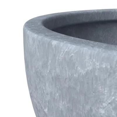 LeisureMod Iris Fiberstone Planter in Grey 12 Dia