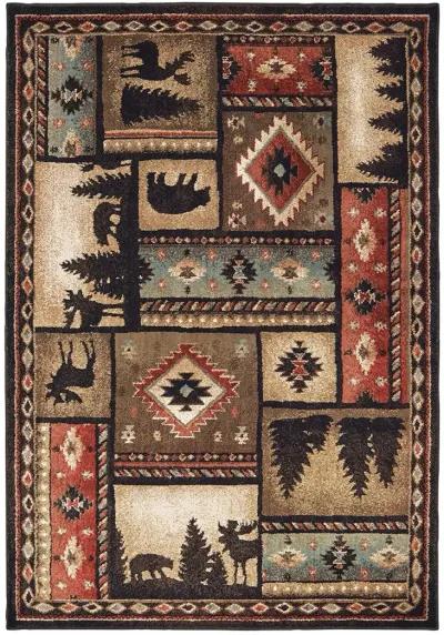 Woodlands 5'3" x 7'3" Black Rug