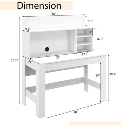 Hivvago 48 Inch Writing Computer Desk with Anti-Tipping Kits and Cable Management Hole