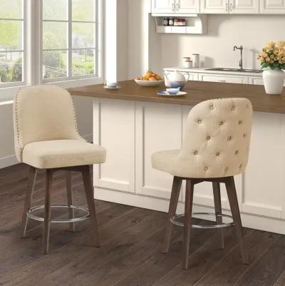 Gracie Mills Margy 360-Degree Elegance Counter Stool with Swivel Seat