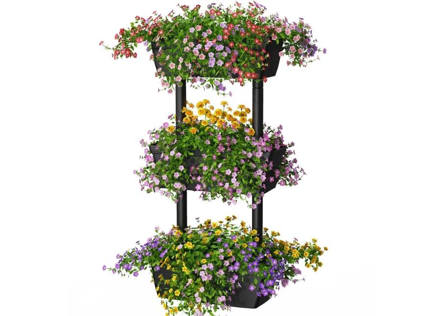 3-Tier Freestanding Vertical Plant Stand for Gardening and Planting Use