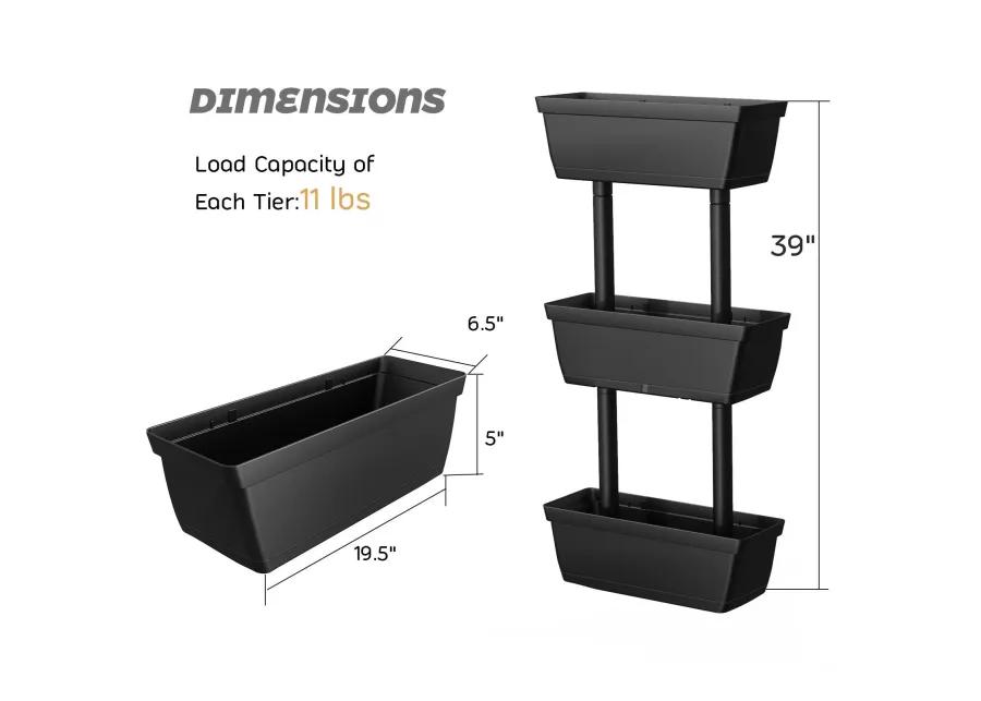 3-Tier Freestanding Vertical Plant Stand for Gardening and Planting Use