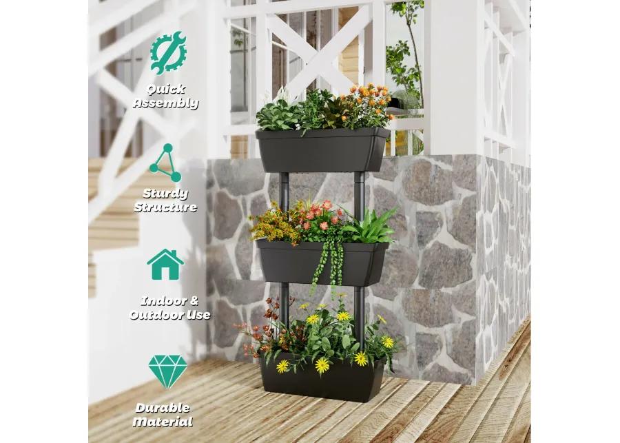 3-Tier Freestanding Vertical Plant Stand for Gardening and Planting Use