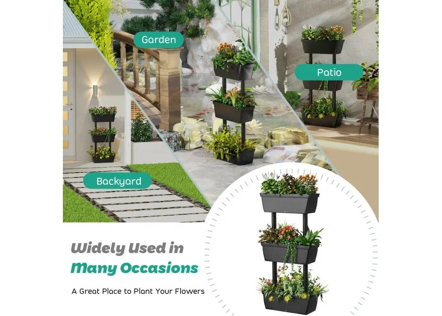 3-Tier Freestanding Vertical Plant Stand for Gardening and Planting Use