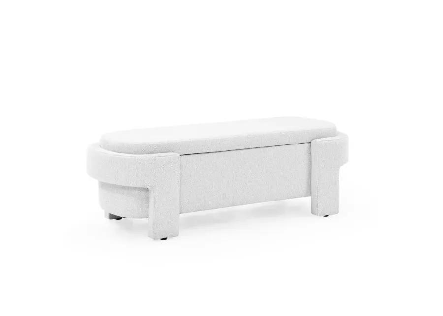 Linen Fabric Upholstered Bench With Large Storage Space For The Living Room, Entryway And Bed