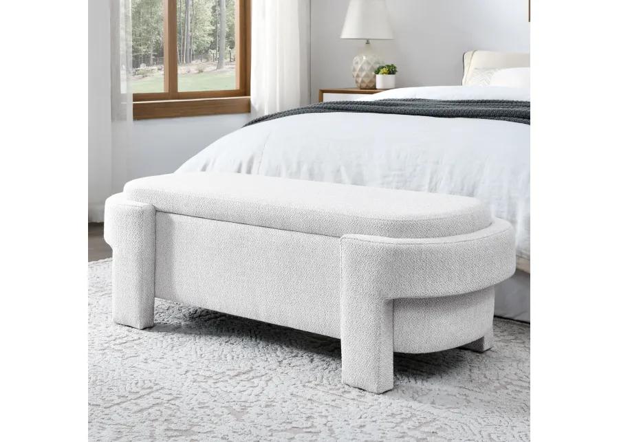 Linen Fabric Upholstered Bench With Large Storage Space For The Living Room, Entryway And Bed